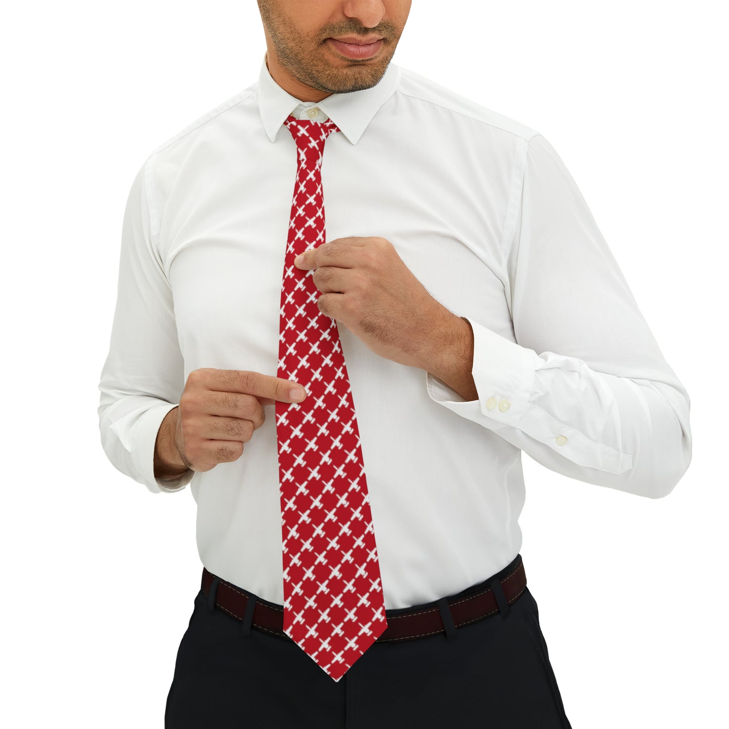 A-10 Necktie, Red/White