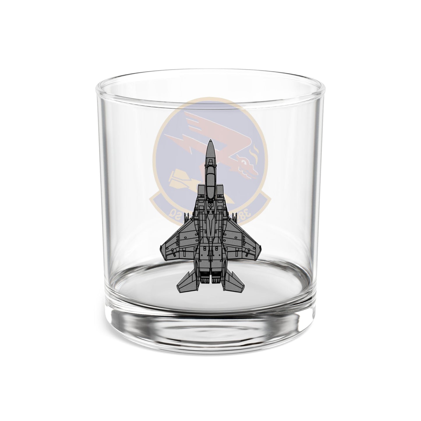 389FS "T-Bolts" Rocks Glass, 10oz with F-15E