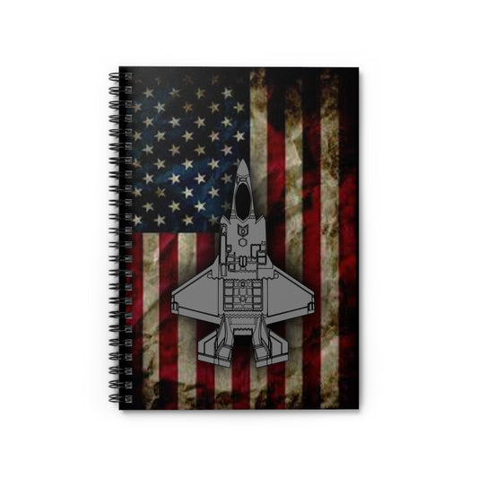 F-35 Flag Spiral Notebook - Ruled Line