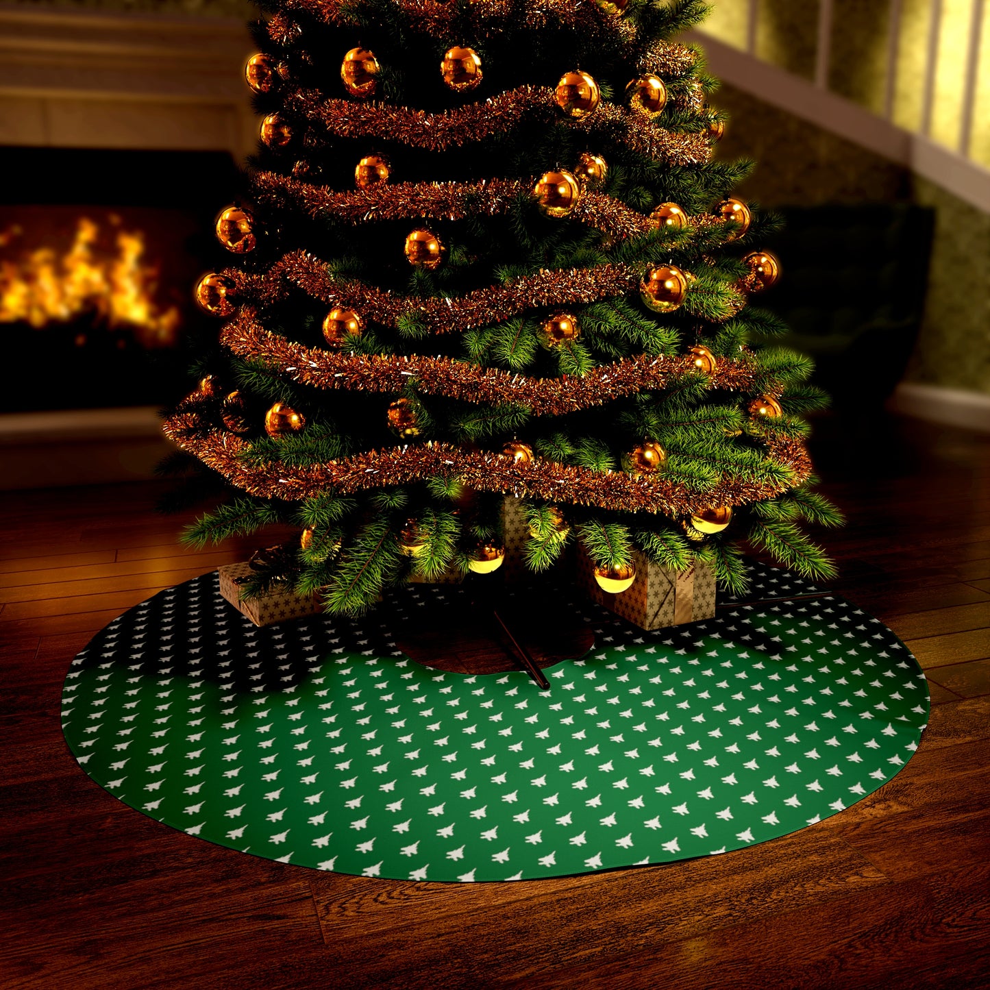 F-15E Round Tree Skirt, Green