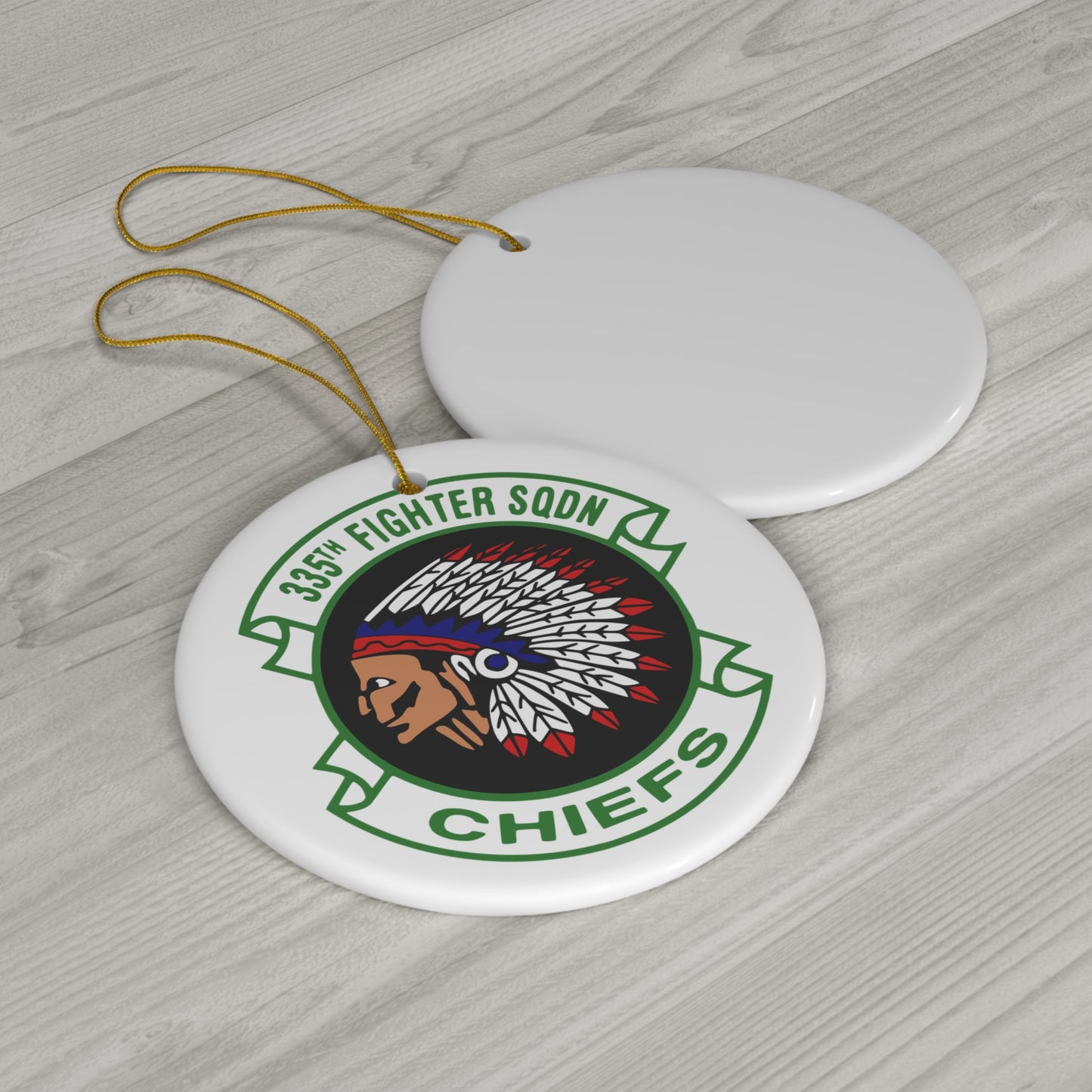 335FS "Chiefs" Ceramic Ornament, Circle or Snowflake Shape