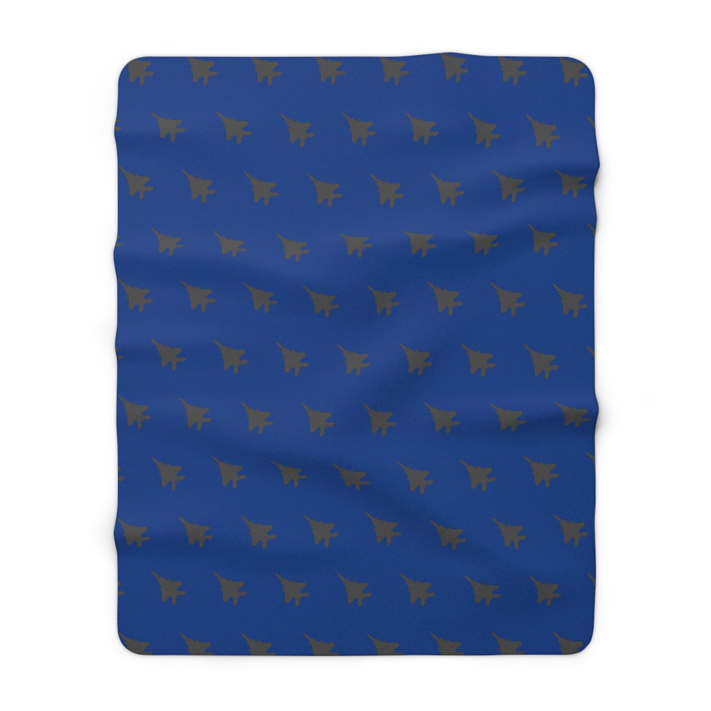 F-15E Pattern Sherpa Fleece Blanket, Blue