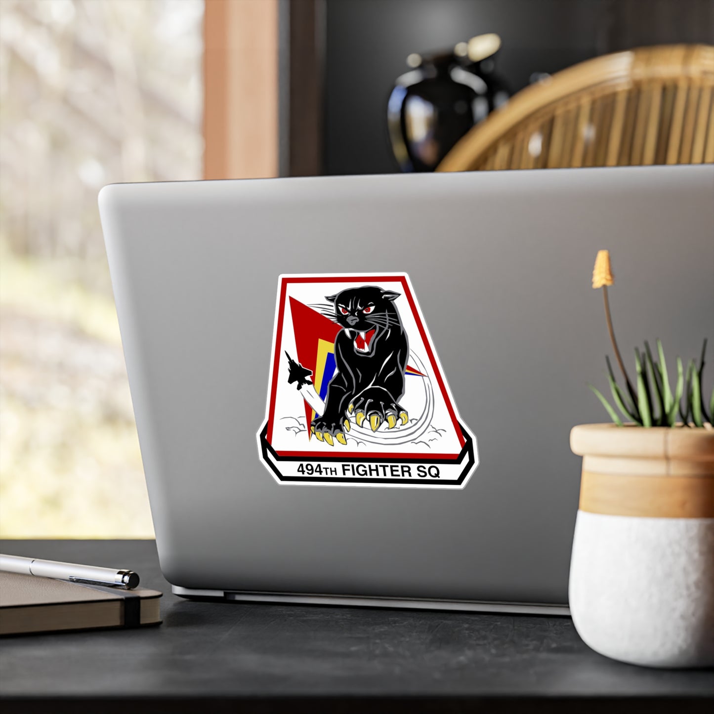 494FS "Panthers" Trapezoid Vinyl Decal, Indoor/Outdoor, 4 Sizes Available