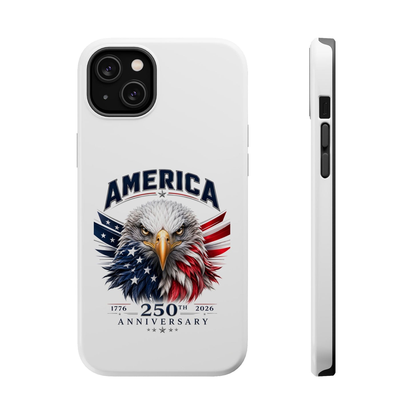 America 250th Anniversary Magnetic Tough Cases for iPhone & Samsung, White