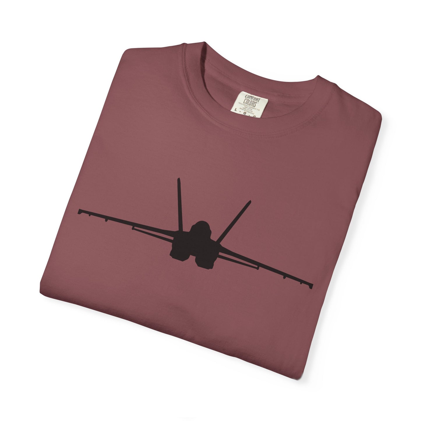 F/A-18 Front Silhouette Comfort Colors Unisex T-Shirt with Airplane Design, Casual Wear, Gift for Pilots, Aviation Lovers, Travel Enthusiasts, Plane Spotting
