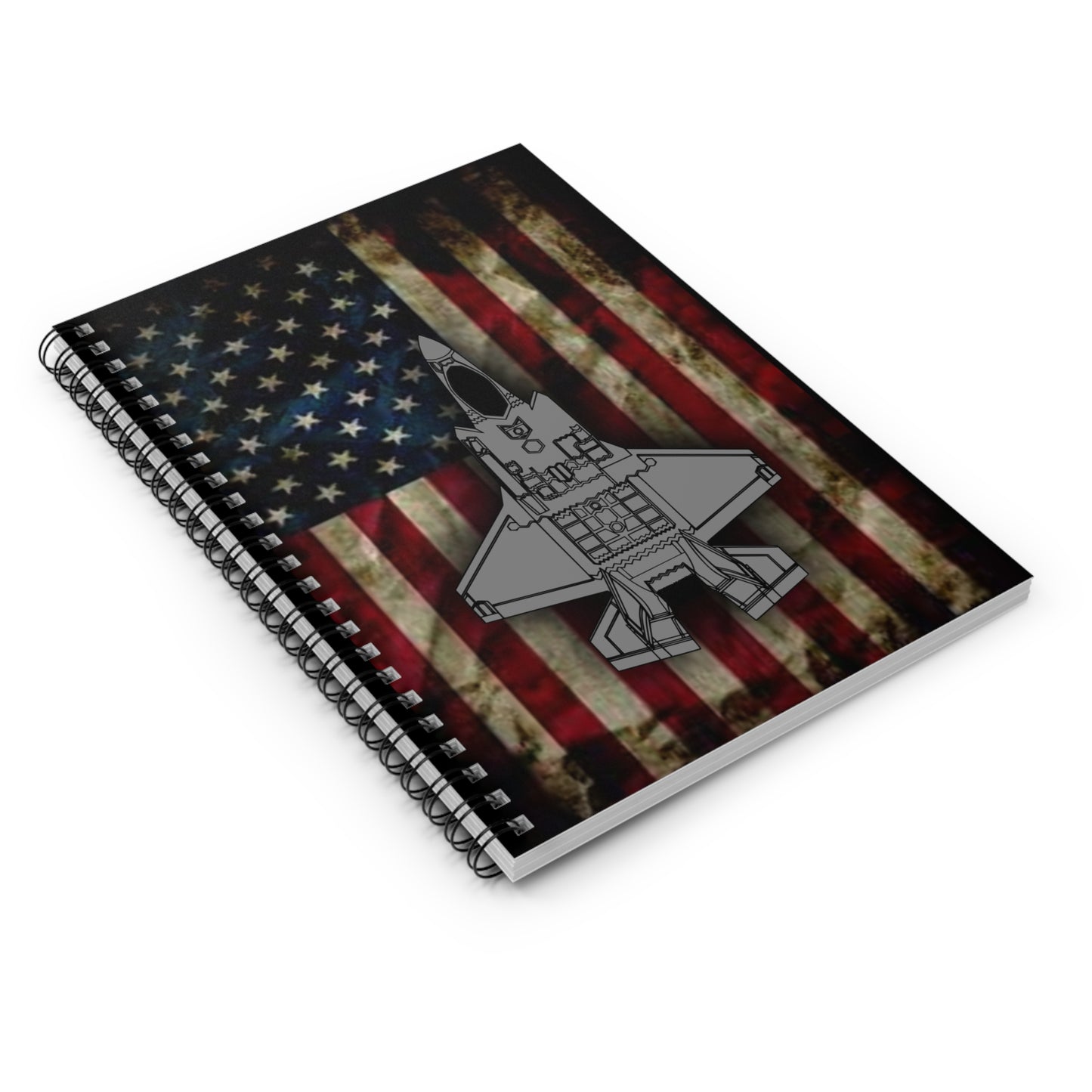 F-35 Flag Spiral Notebook - Ruled Line
