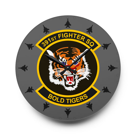 391FS "Bold Tigers" Acrylic Wall Clock, Round or Square Options