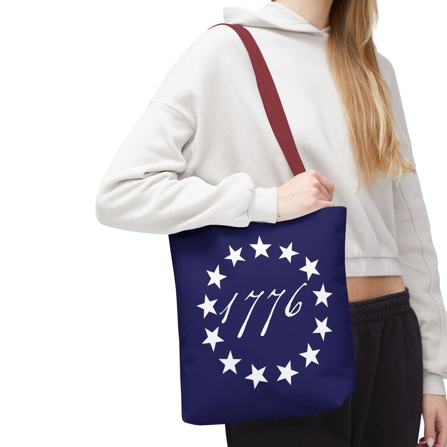 1776 Betsy Ross Flag Tote Bag — Patriotic Independence Day Grocery & Beach Tote