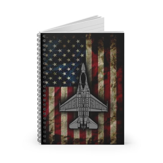 F-16 Flag Spiral Notebook - Ruled Line