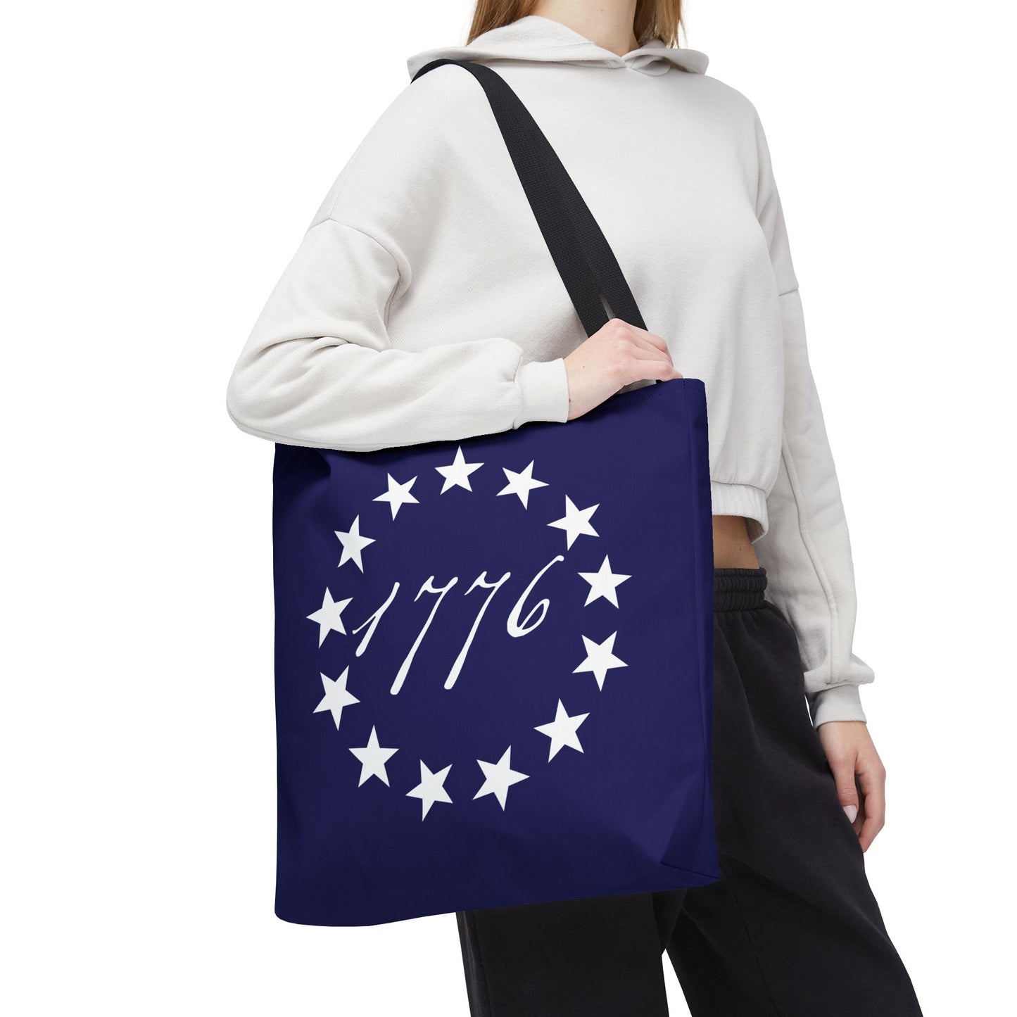 1776 Betsy Ross Flag Tote Bag — Patriotic Independence Day Grocery & Beach Tote