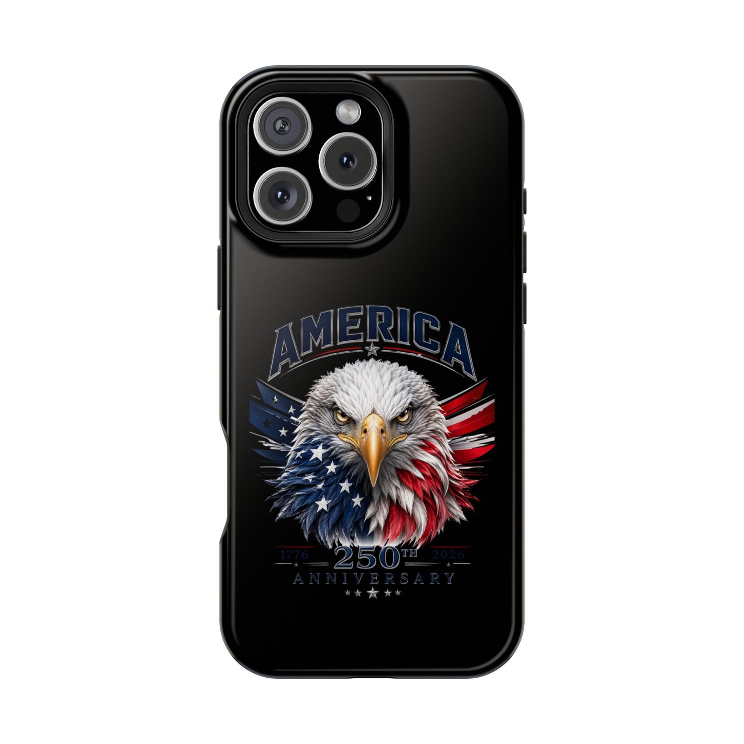 America 250th Anniversary Magnetic Tough Cases for iPhone & Samsung, Black