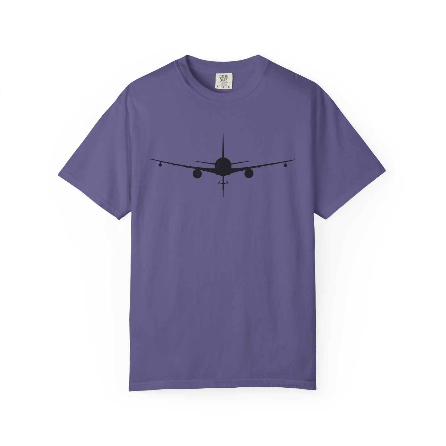 KC-46 Front Silhouette Comfort Colors Unisex T-Shirt with Airplane Design, Casual Wear, Gift for Pilots, Aviation Lovers, Travel Enthusiasts, Plane Spotting