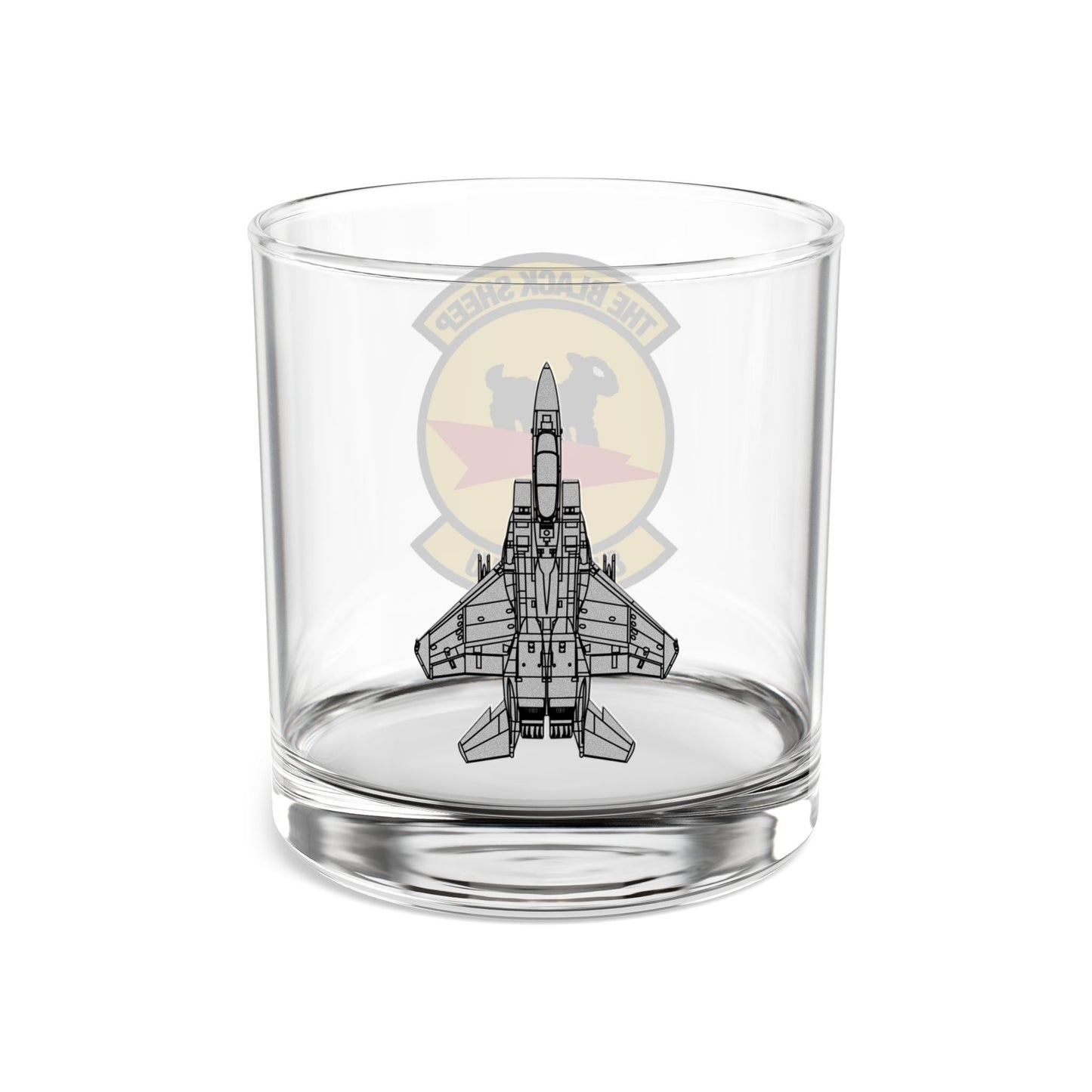 8AMU "Black Sheep" Rocks Glass, 10oz with F-15A