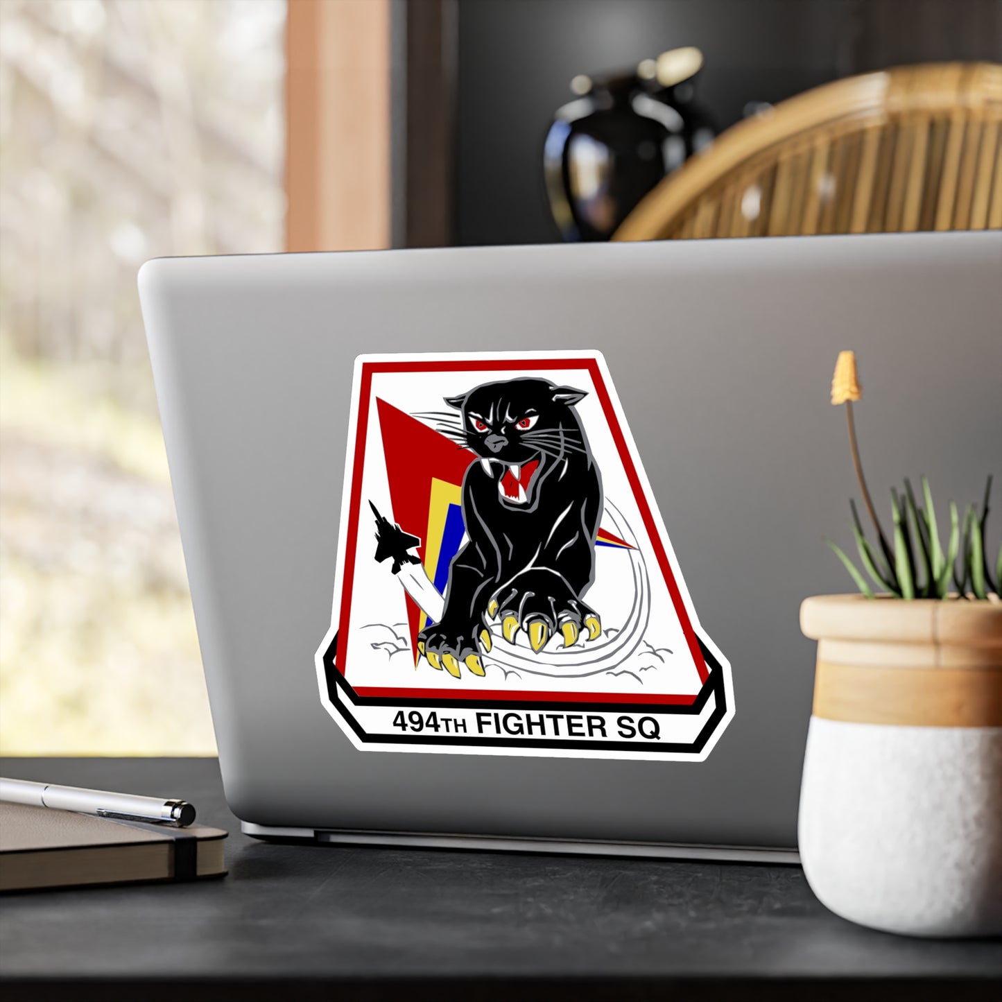 494FS "Panthers" Trapezoid Vinyl Decal, Indoor/Outdoor, 4 Sizes Available