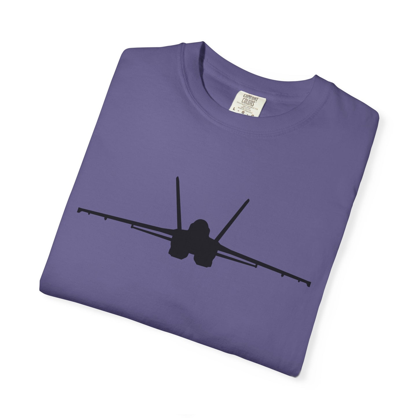 F/A-18 Front Silhouette Comfort Colors Unisex T-Shirt with Airplane Design, Casual Wear, Gift for Pilots, Aviation Lovers, Travel Enthusiasts, Plane Spotting