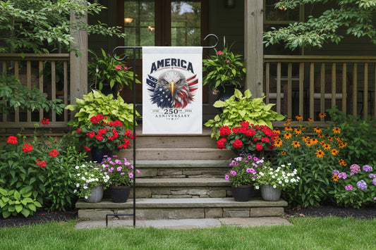 Patriotic Eagle Garden Flag – "America 250th Anniversary" Decorative House Banner