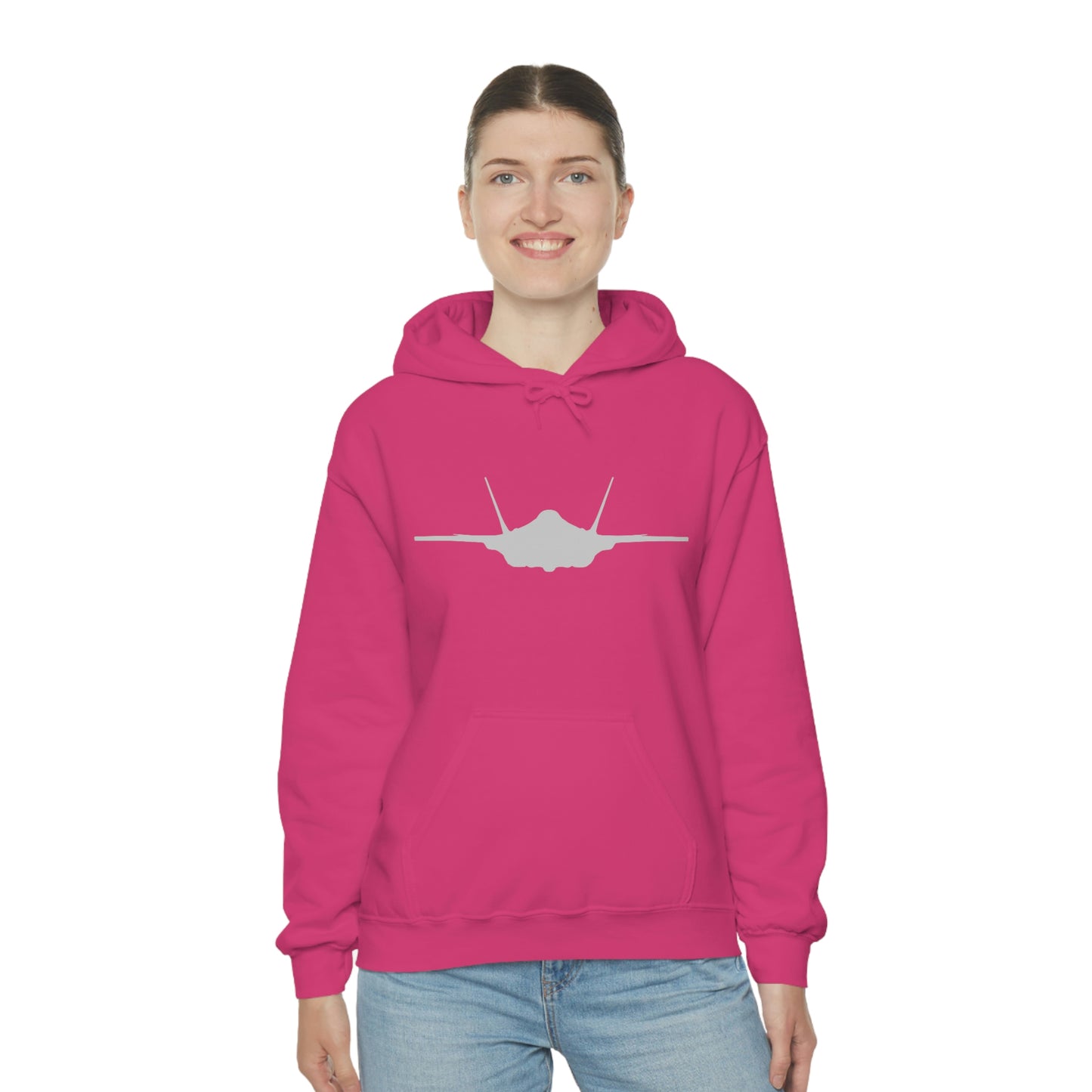 Unisex Heavy Blend™ Hooded Sweatshirt, F-35 Front Silhouette