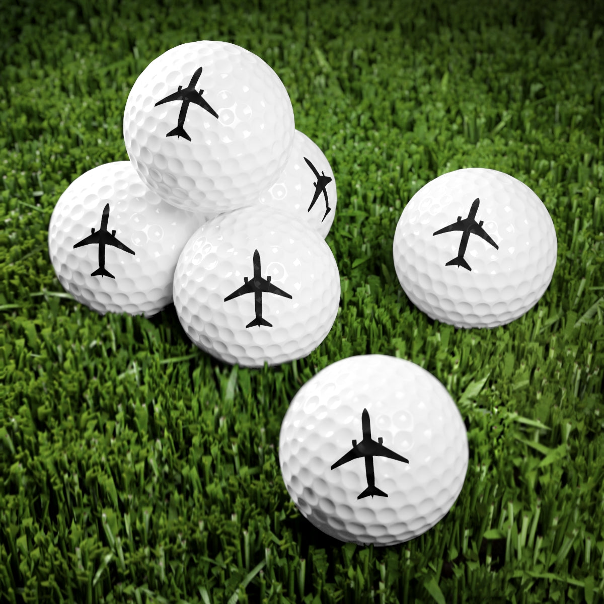 B767-300 Top Silhouette Golf Balls, 6pcs