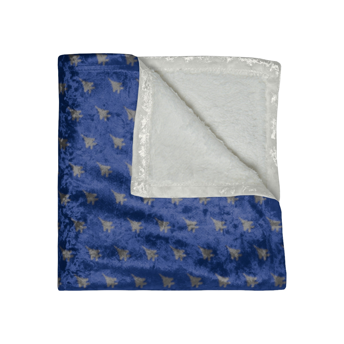 F-15E Crushed Velvet Blanket, Blue, 50" x 60"