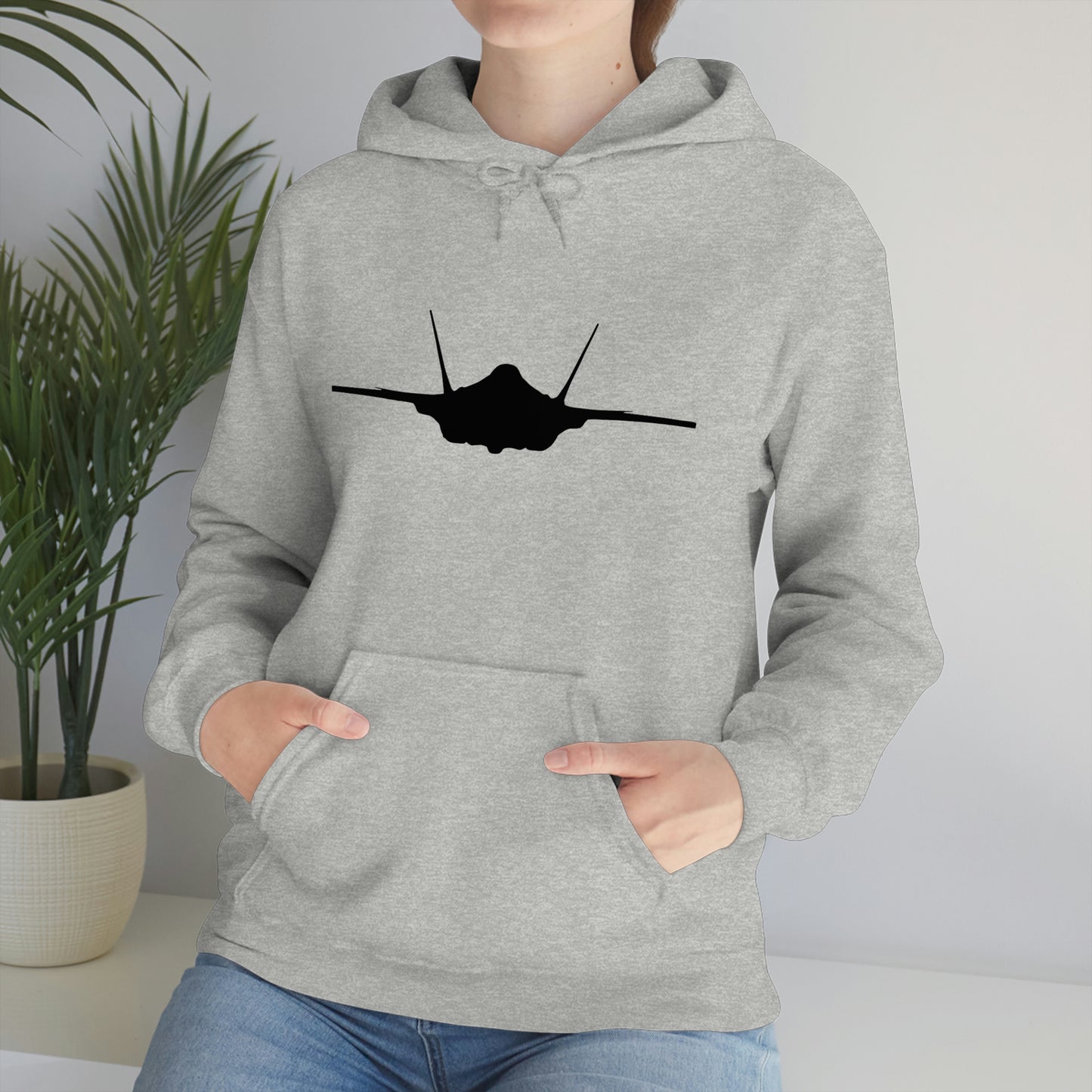 Unisex Heavy Blend™ Hooded Sweatshirt, F-35 Front Silhouette