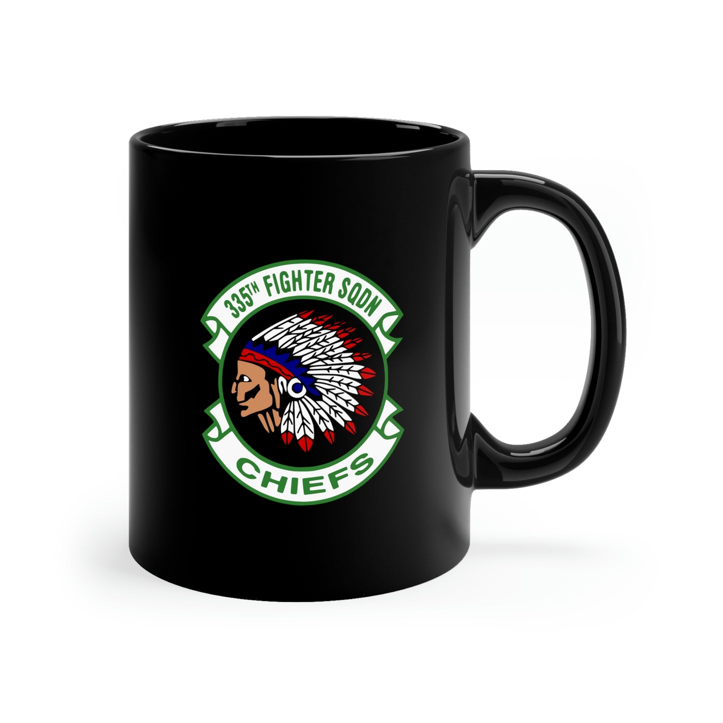 335FS & F-15E Front Silhouette 11oz Black Mug