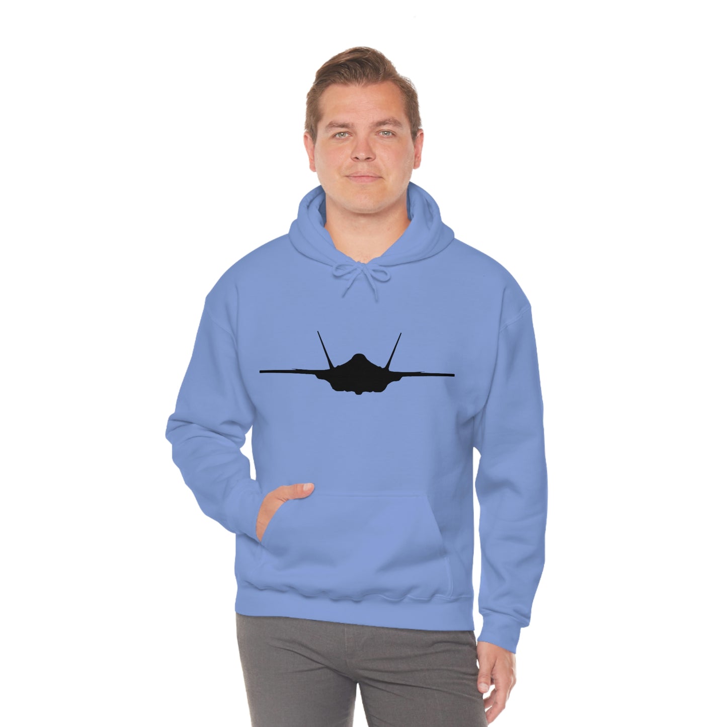 Unisex Heavy Blend™ Hooded Sweatshirt, F-35 Front Silhouette