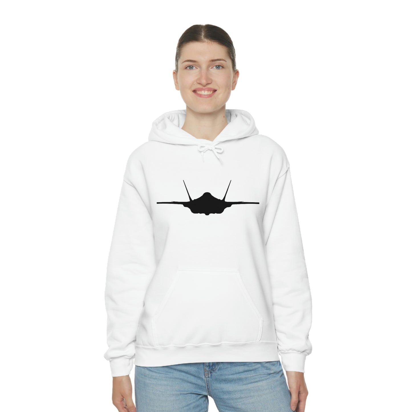 Unisex Heavy Blend™ Hooded Sweatshirt, F-35 Front Silhouette