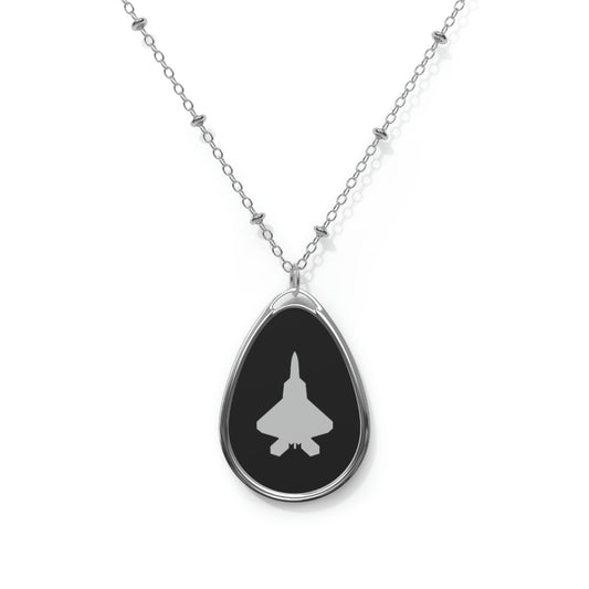F-22 Oval Necklace, Black