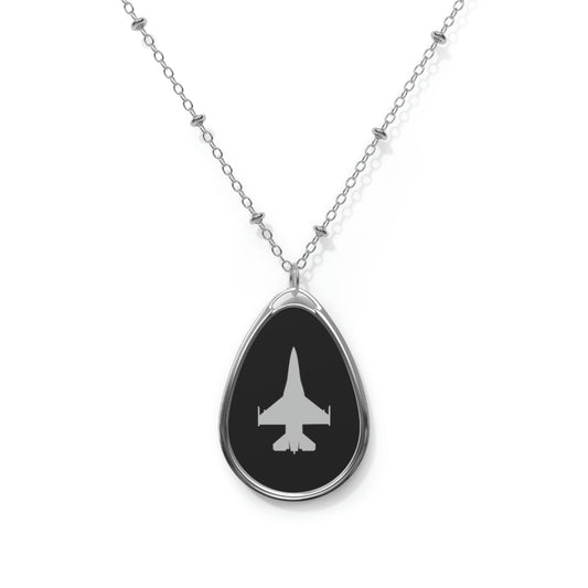 F-16 Oval Necklace, Black