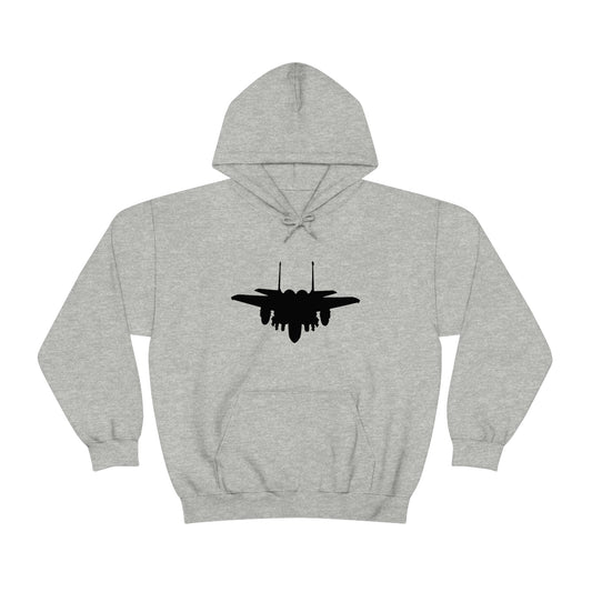Unisex Heavy Blend™ Hooded Sweatshirt, F-15E Angled Front Silhouette