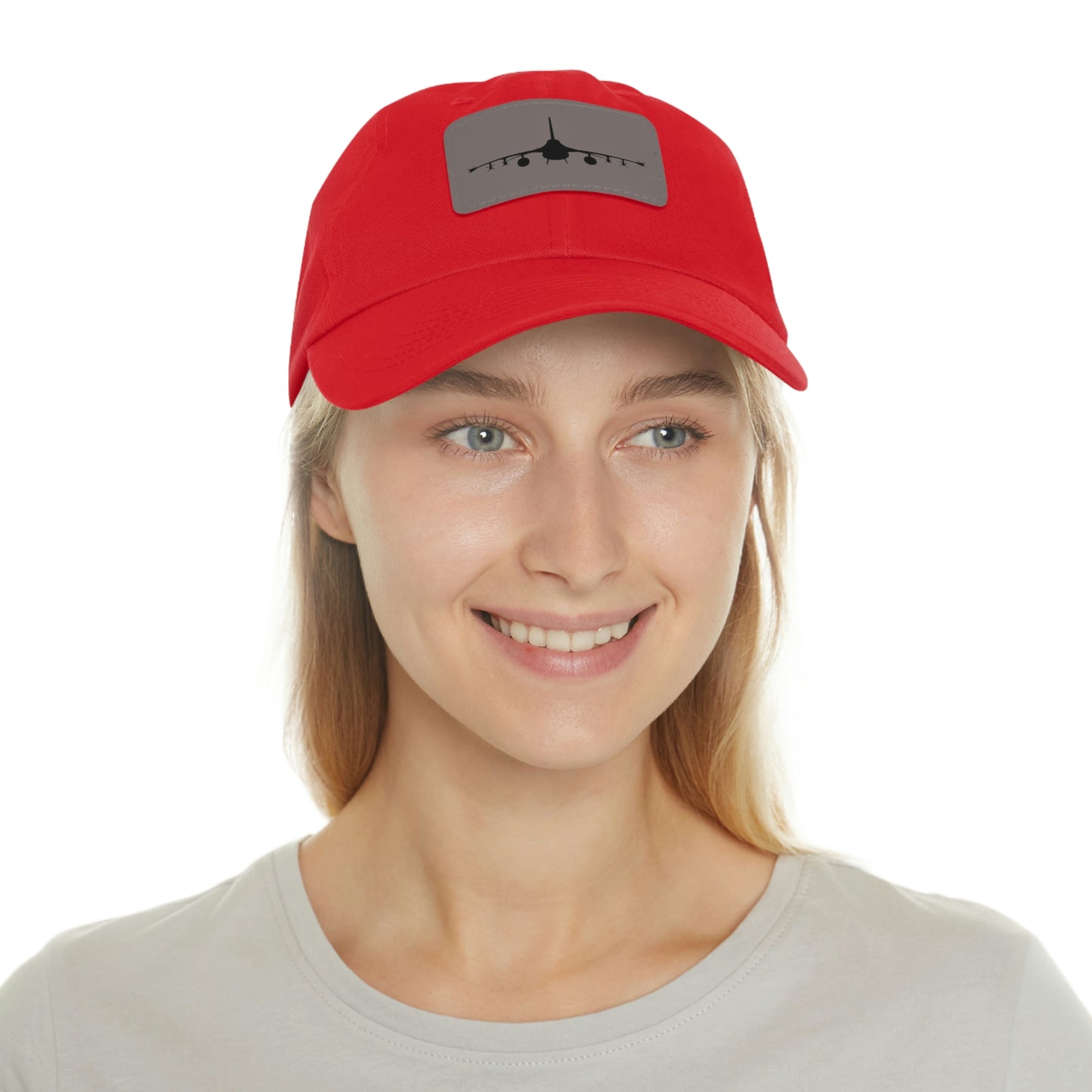 F-16 Silhouette Leather Patch Hat, Multiple Colors