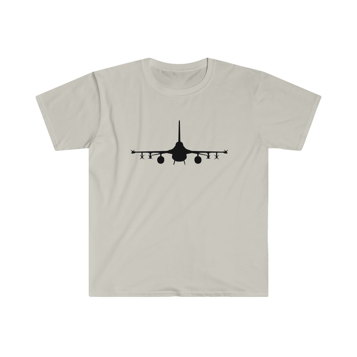 F-16 Front Silhouette Unisex Softstyle T-Shirt, Multiple Colors Available