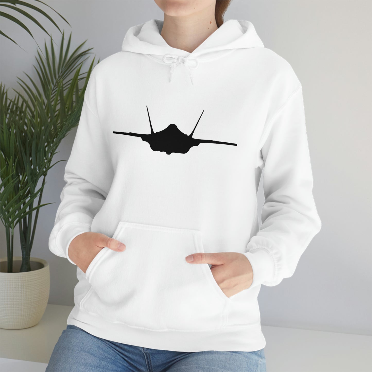 Unisex Heavy Blend™ Hooded Sweatshirt, F-35 Front Silhouette