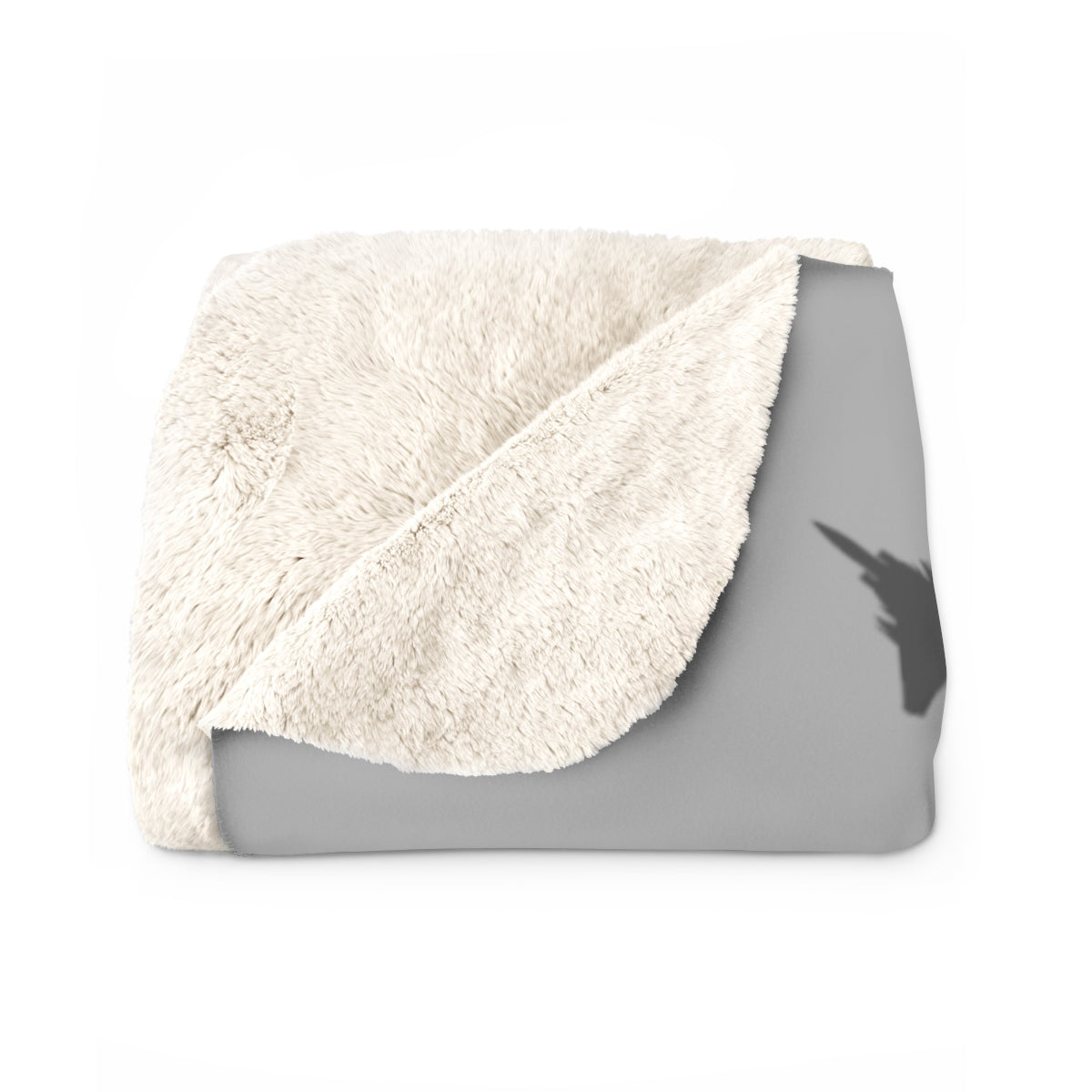 F-15E Sherpa Fleece Blanket, Light Gray