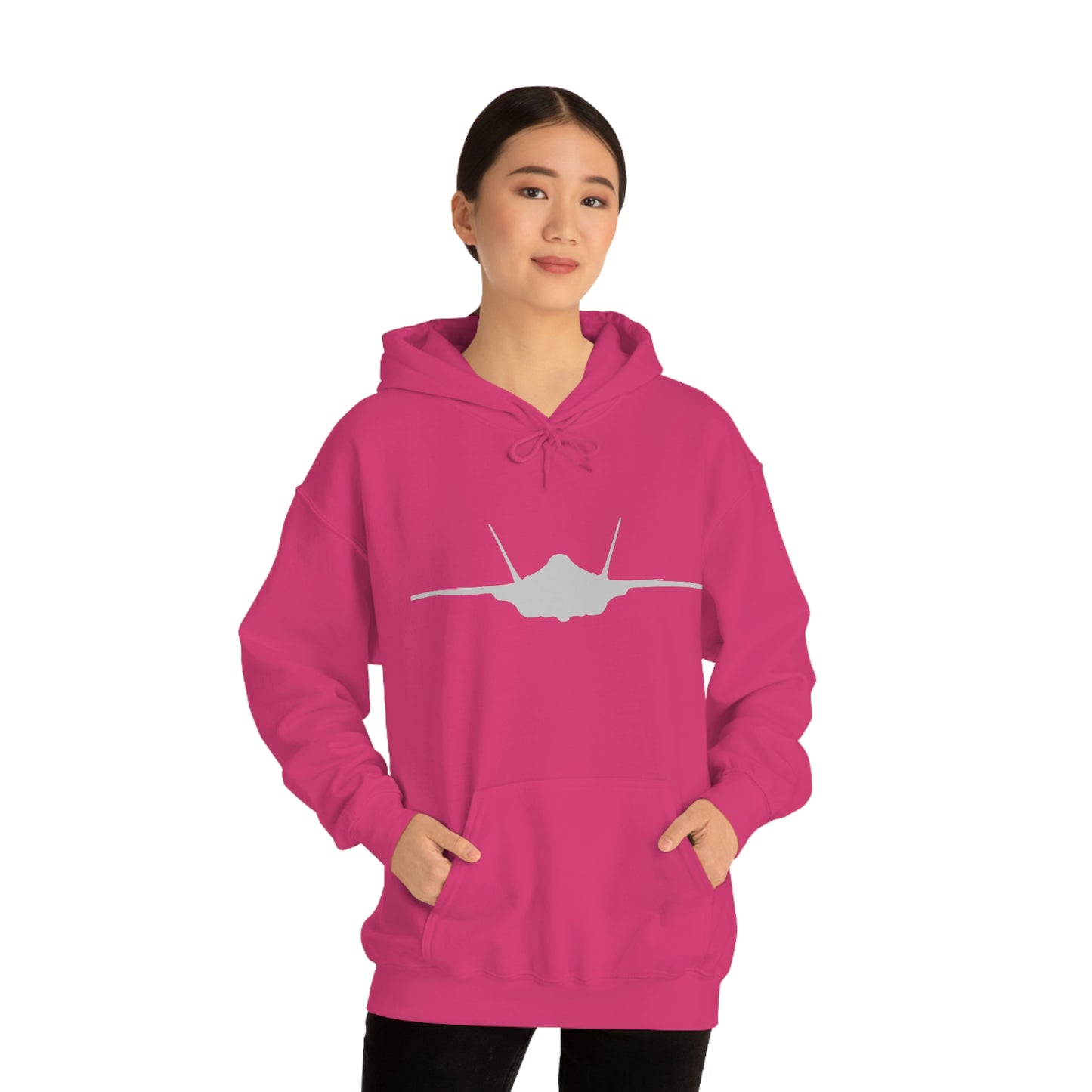 Unisex Heavy Blend™ Hooded Sweatshirt, F-35 Front Silhouette