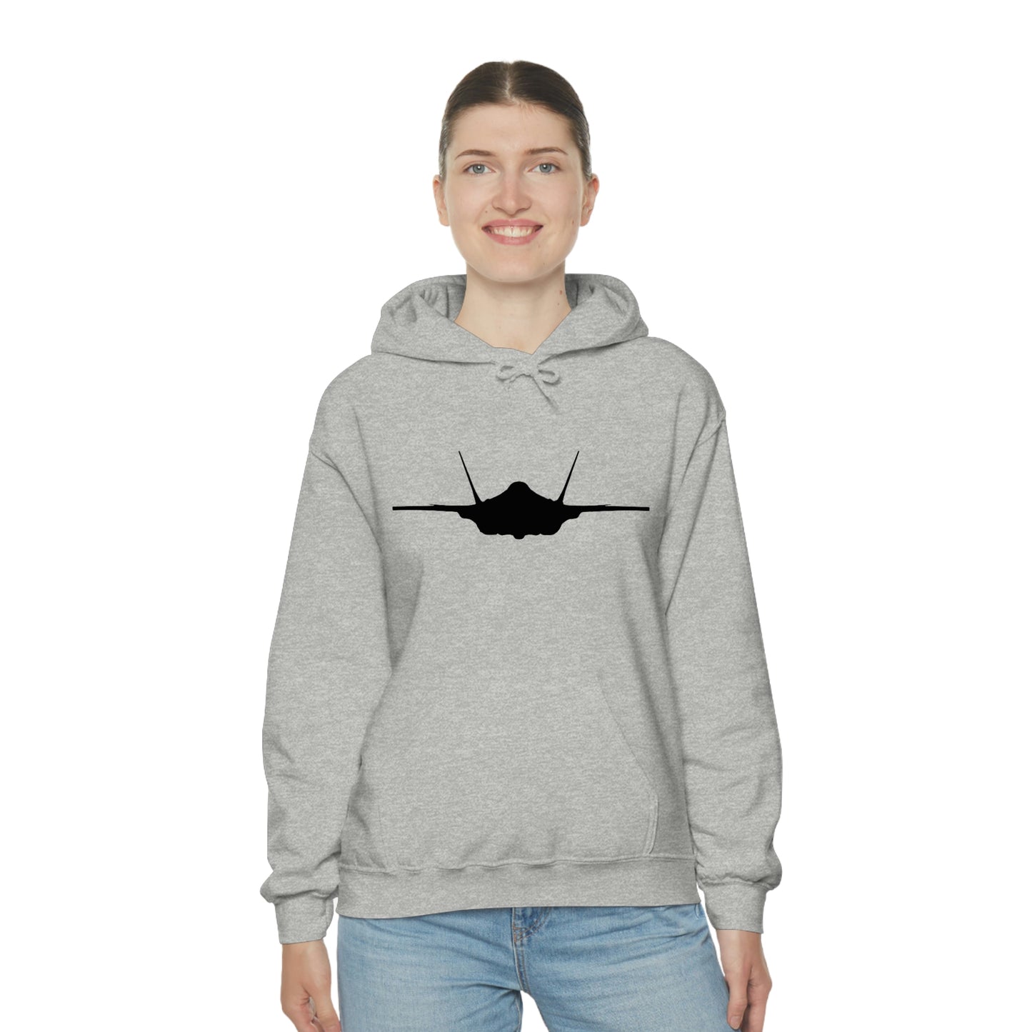 Unisex Heavy Blend™ Hooded Sweatshirt, F-35 Front Silhouette