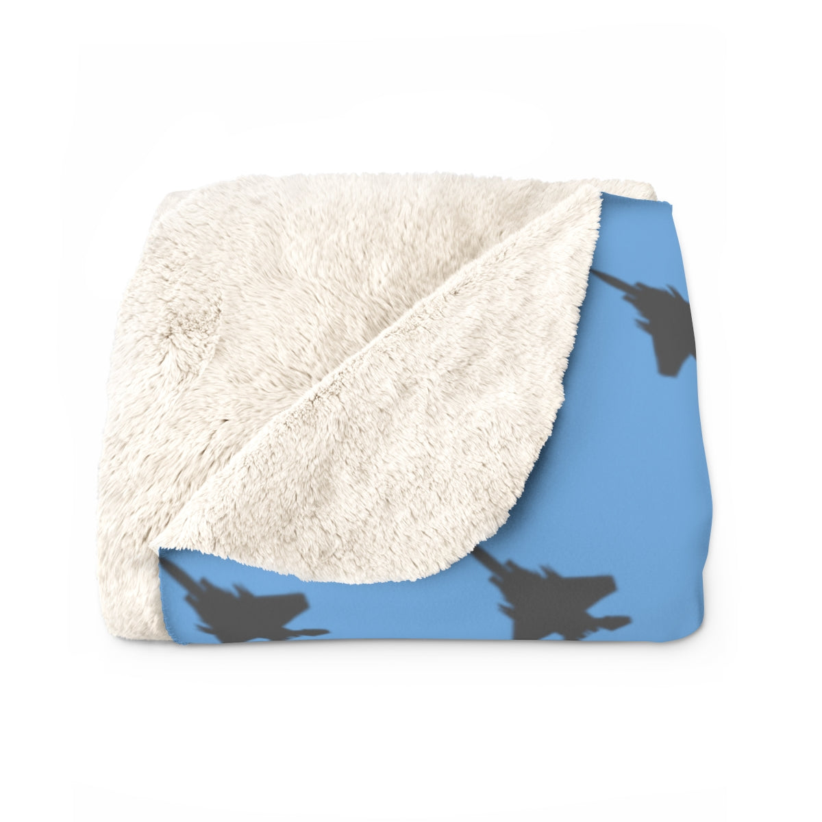 F-15E Sherpa Fleece Blanket, Light Blue