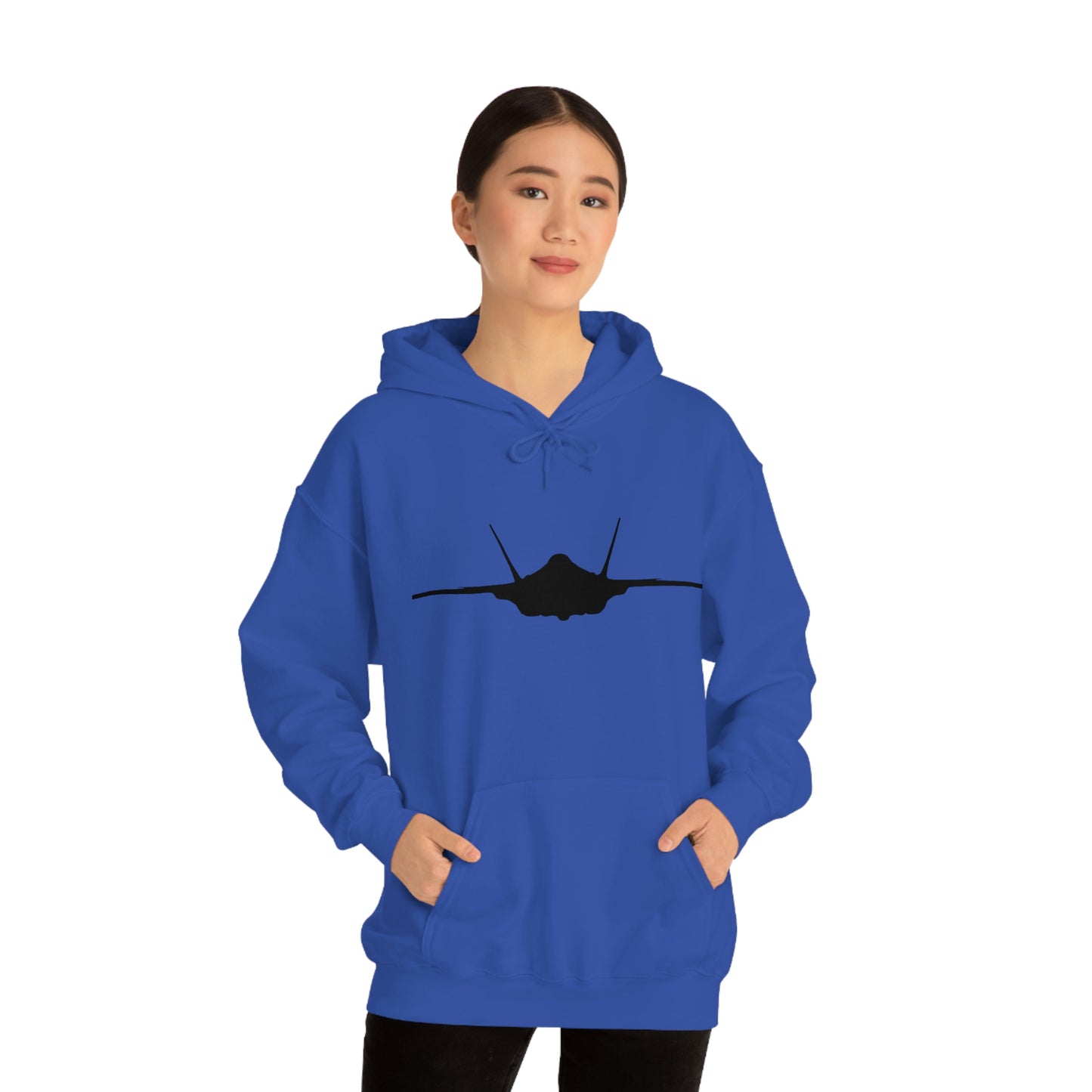 Unisex Heavy Blend™ Hooded Sweatshirt, F-35 Front Silhouette