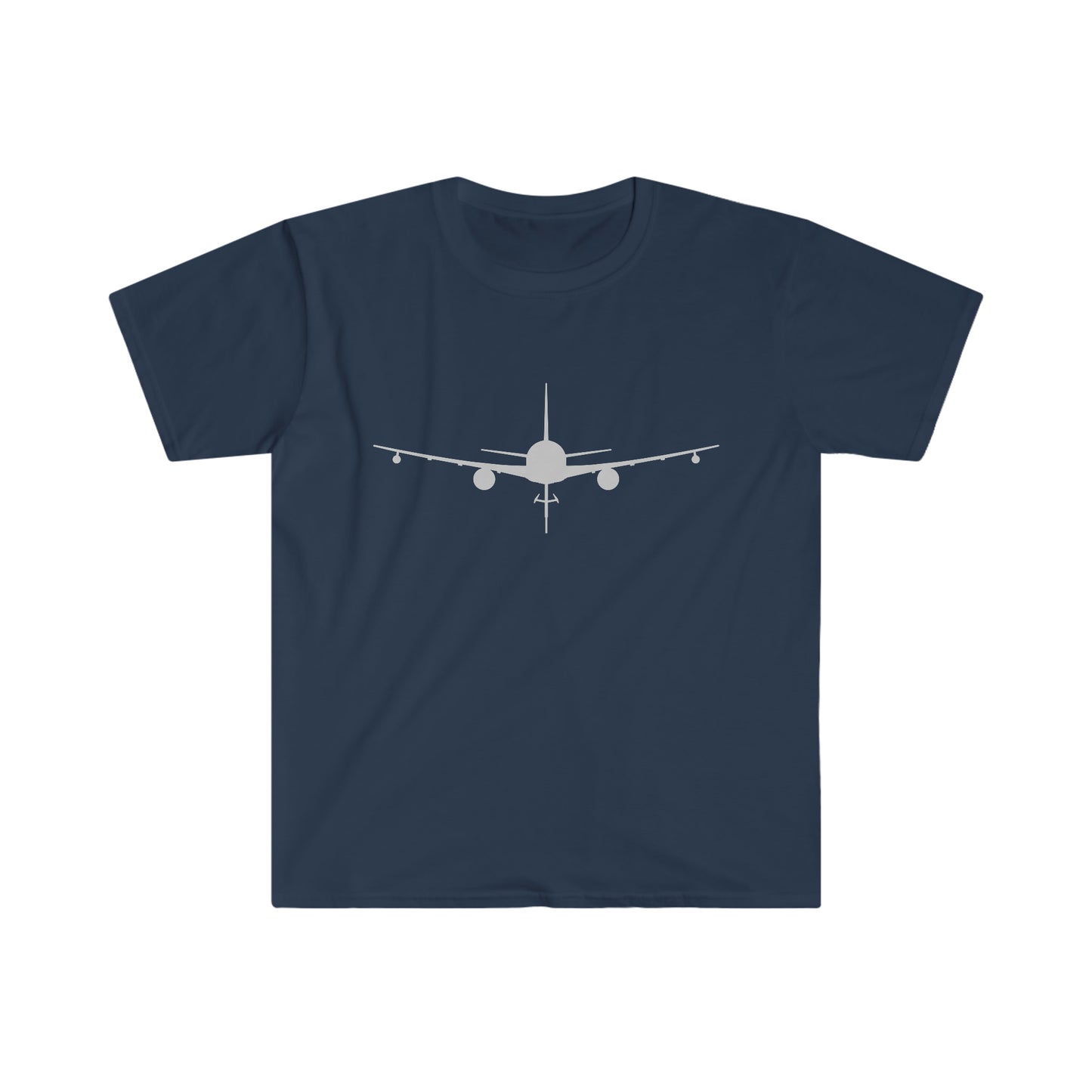 KC-46 Front Silhouette Unisex Softstyle T-Shirt, Multiple Colors Available