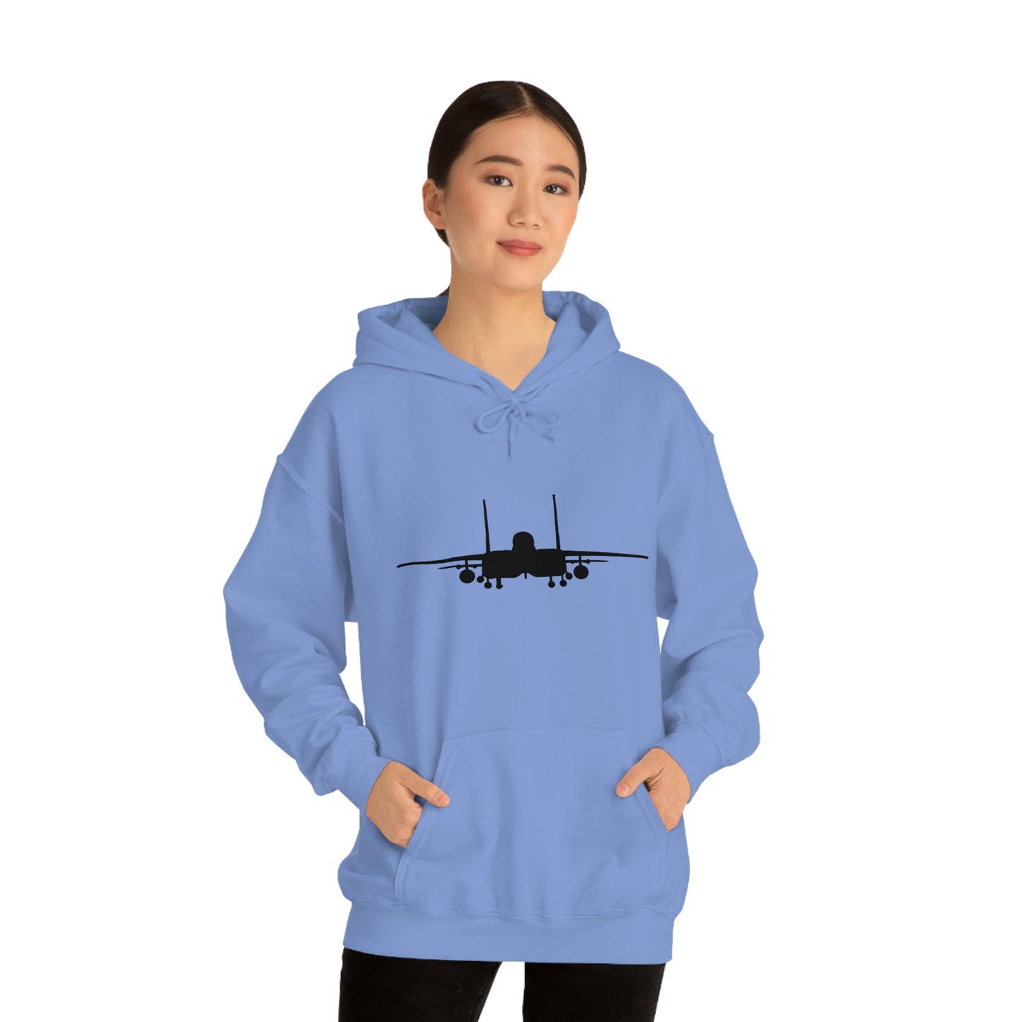 Unisex Heavy Blend™ Hooded Sweatshirt, F-15E Front Silhouette