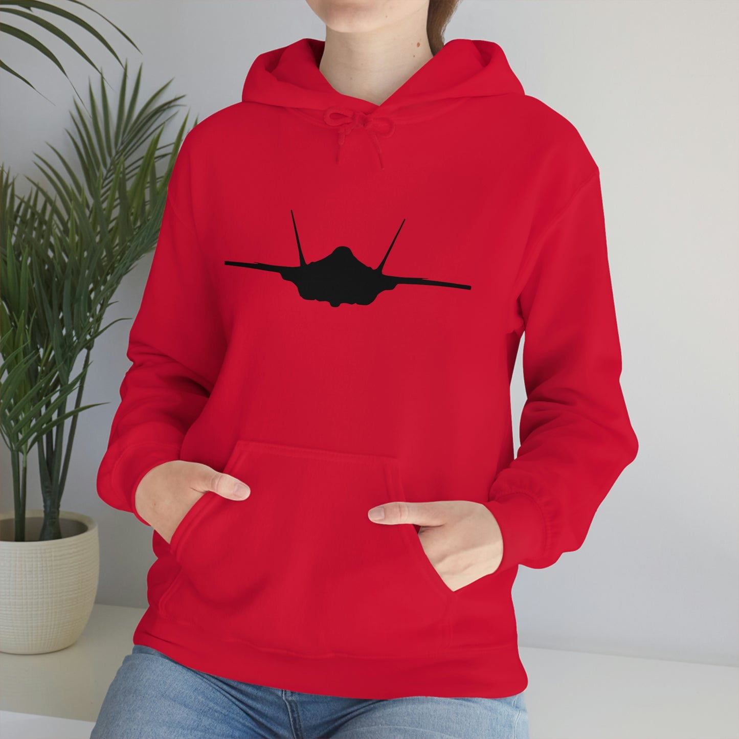 Unisex Heavy Blend™ Hooded Sweatshirt, F-35 Front Silhouette