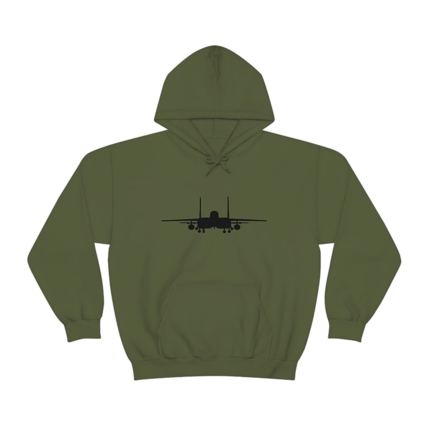 Unisex Heavy Blend™ Hooded Sweatshirt, F-15E Front Silhouette