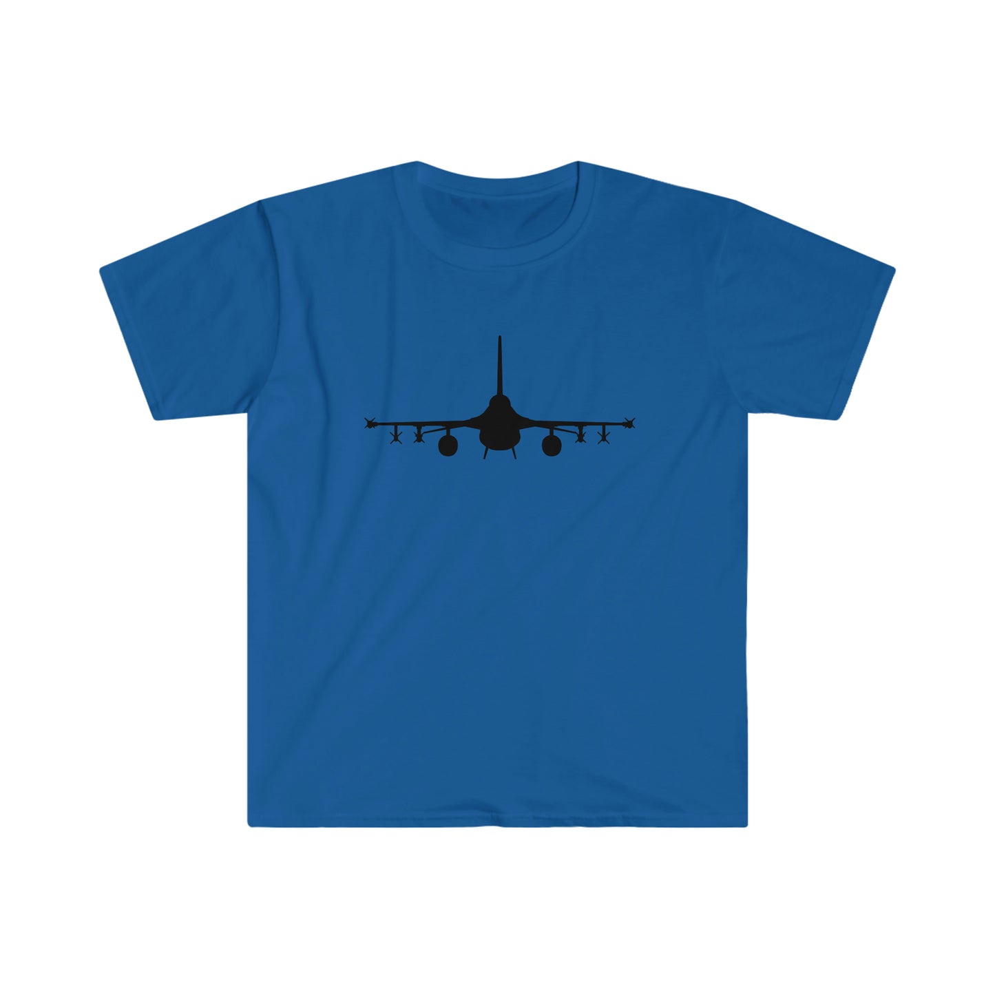 F-16 Front Silhouette Unisex Softstyle T-Shirt, Multiple Colors Available