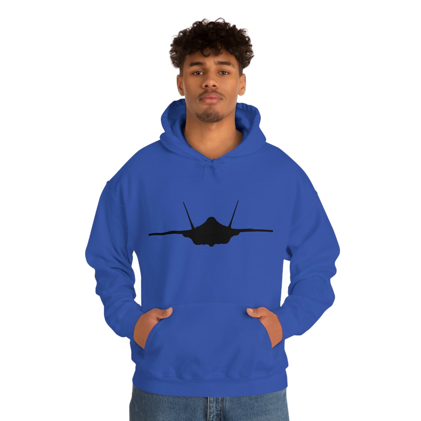 Unisex Heavy Blend™ Hooded Sweatshirt, F-35 Front Silhouette