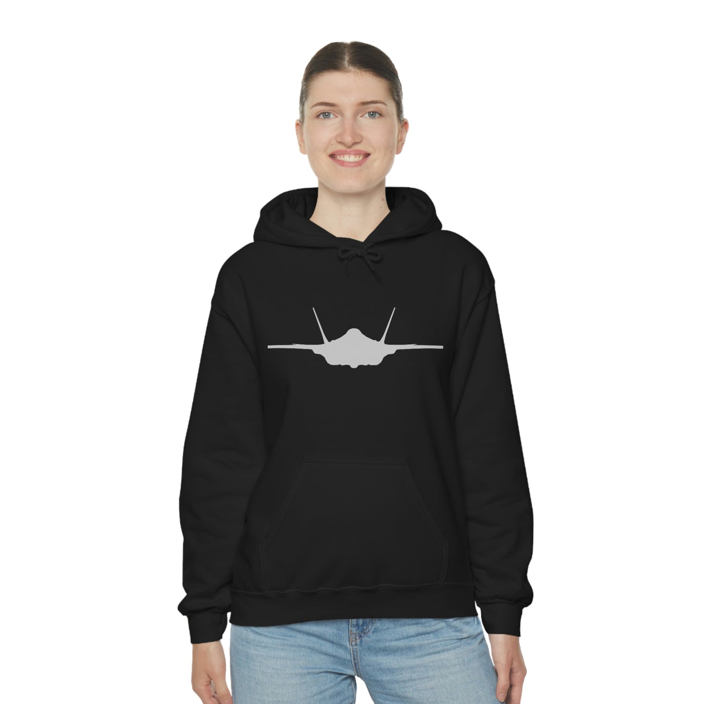 Unisex Heavy Blend™ Hooded Sweatshirt, F-35 Front Silhouette