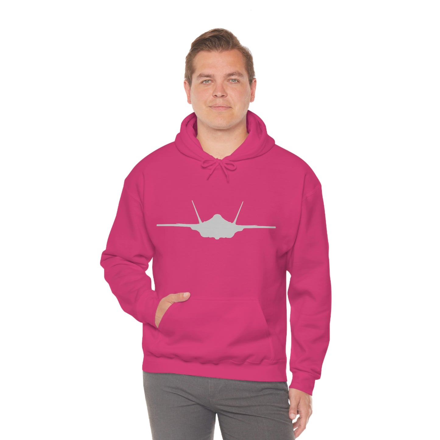 Unisex Heavy Blend™ Hooded Sweatshirt, F-35 Front Silhouette