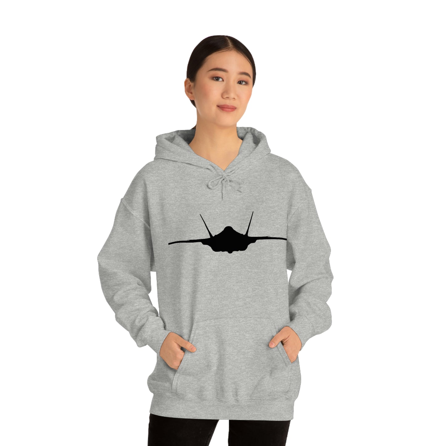 Unisex Heavy Blend™ Hooded Sweatshirt, F-35 Front Silhouette