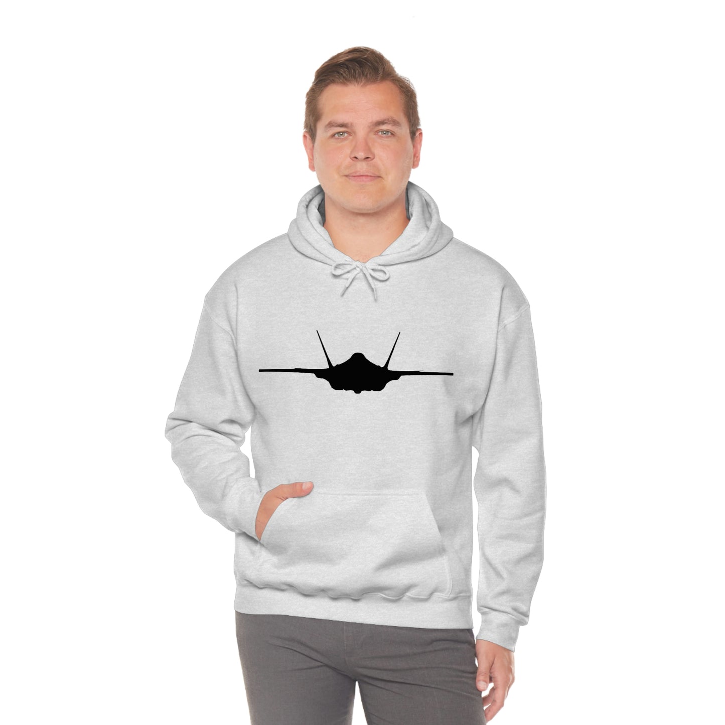 Unisex Heavy Blend™ Hooded Sweatshirt, F-35 Front Silhouette