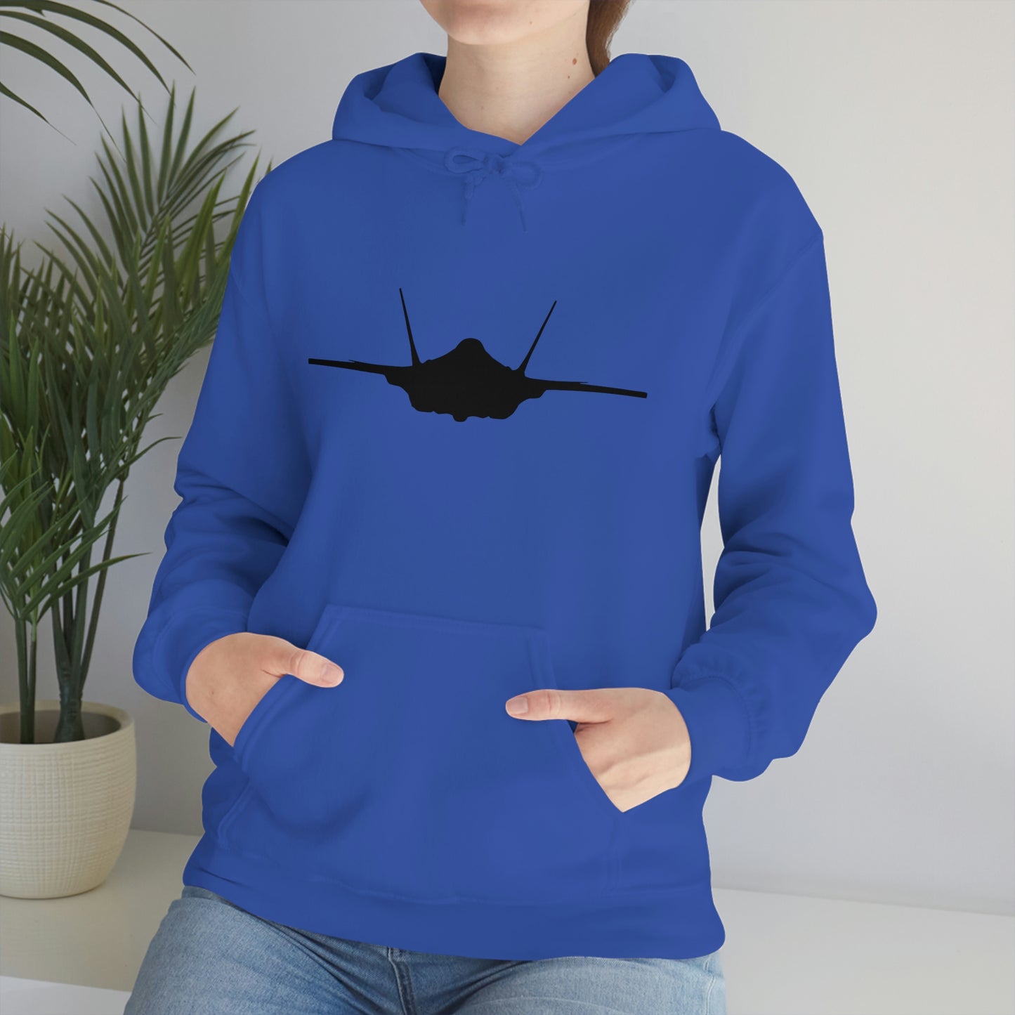 Unisex Heavy Blend™ Hooded Sweatshirt, F-35 Front Silhouette