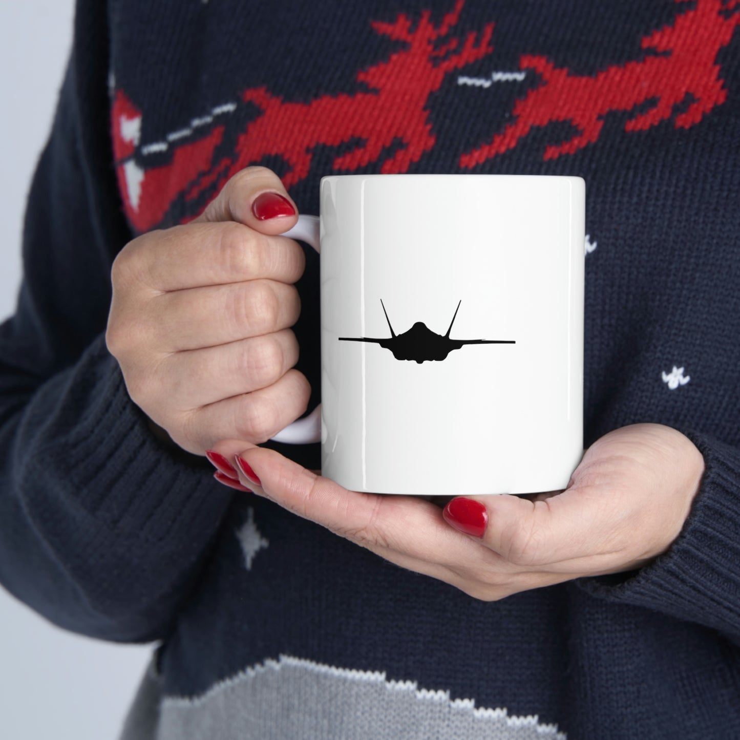 F-35 Lightning II & Front Silhouette Ceramic Mug 11oz